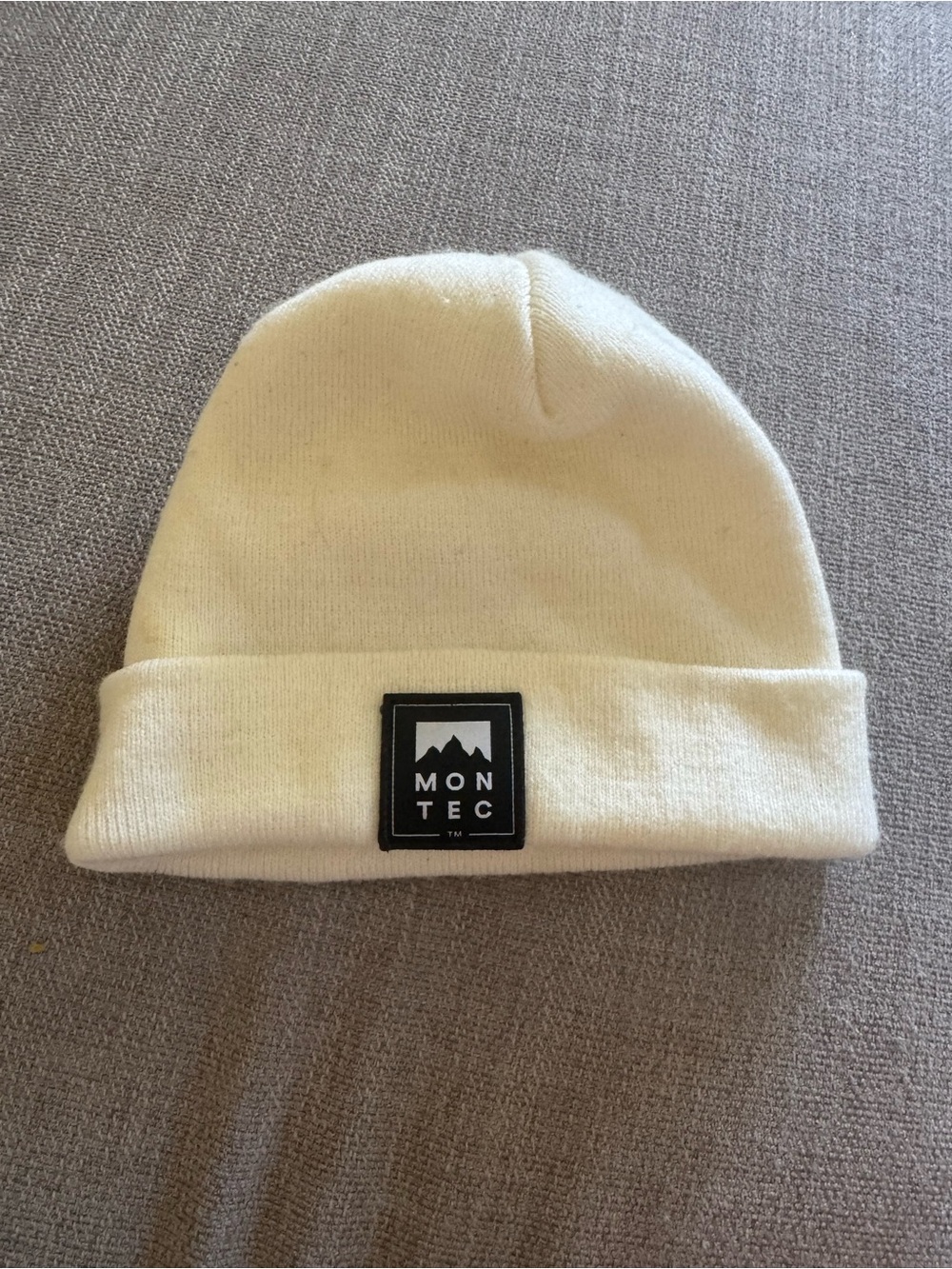 Montec Cream Knit Beanie with Folded Cuff